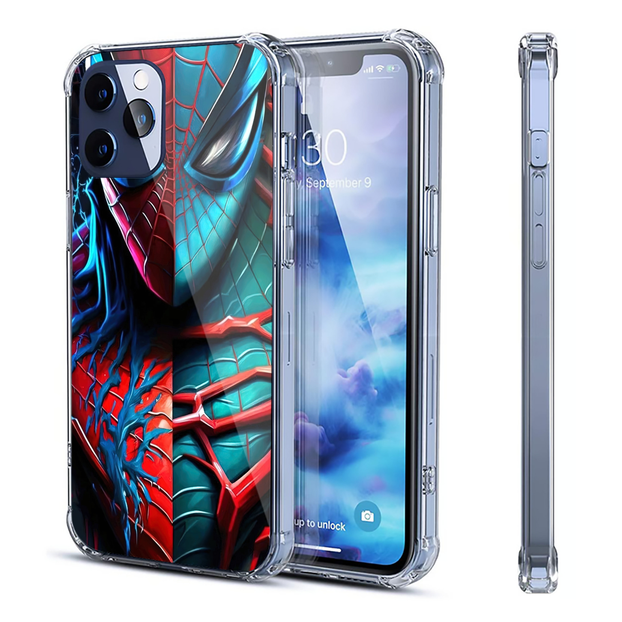 （画像用） Spider Man スパイダーマン 【iPhone 12シリーズ対応】透明スマホケース（クリアソフトケース）